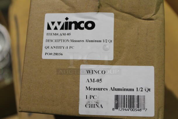 NEW IN BOX! 7 Winco Model AM-05 Commercial Aluminum 1.5 Quart Measuring Cups. 7X Your Bid!  - Image 3 of 3