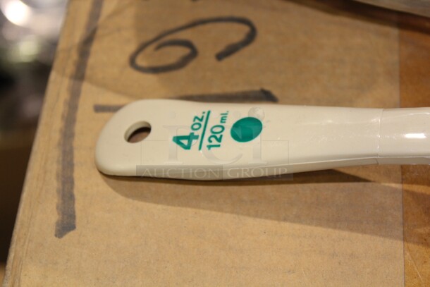 NEW! 16 Commercial Plastic 4 Ounce Perforated Portion/Measuring Spoons. 8.5x3.25x1.25. 16X Your Bid!  - Image 2 of 2