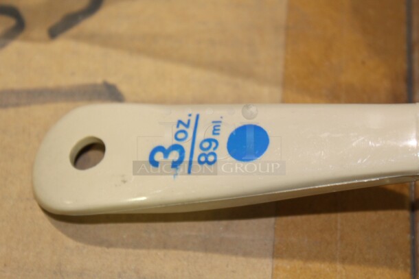 NEW! 14 Commercial Plastic 3 Ounce Perforated Portion/Measuring Spoons. 8.5x2.75x1.25. 14X Your Bid!  - Image 2 of 2