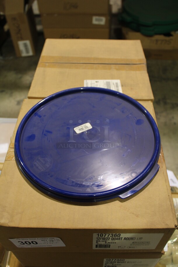 NEW IN BOX! 2 Boxes (6 Each) Carlisle 12/18/22 Quart Round Lids. 13.25x13x.5  2X Your Bid! 