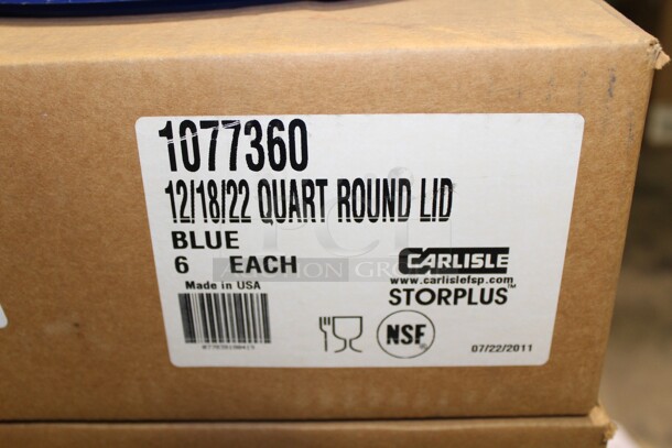 NEW IN BOX! 2 Boxes (6 Each) Carlisle 12/18/22 Quart Round Lids. 13.25x13x.5  2X Your Bid!  - Image 2 of 2