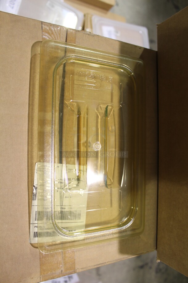 ALL ONE MONEY! 5 Amber Commercial Plastic Insert Lids. 10x6.5x1 - Image 1 of 1