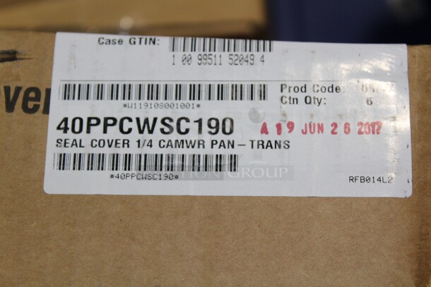 NEW IN BOX! 3 Boxes (6 Each) Cambro Camwear Clear Commercial Plastic 1/4 Pan Lids. 10.5x6.5x1. 3X Your Bid!  - Image 2 of 2