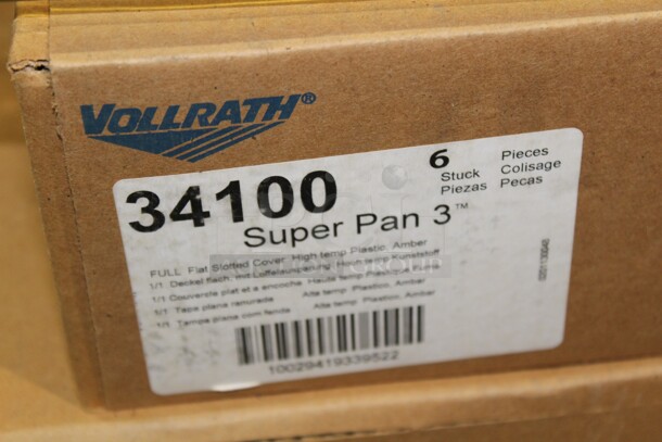 NEW IN BOX! 6 Vollrath 34100 Super Pan 3 Commercial Plastic Insert Lids. 20.75x12.75x.5  6X Your Bid!  - Image 2 of 2