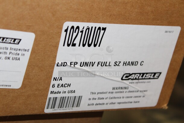 NEW IN BOX! 6 Carlisle 10210U07 Commercial Plastic Full Size Pan/Insert Lid. 20.75x12.75x.25. 6X Your Bid! - Image 2 of 2
