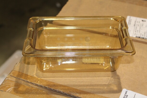 NEW IN BOX! 2 Boxes (6 Each) Carlisle 1052013 Commercial Plastic Amber 1/9 Size Inserts. 6.75x4.75x2.5. 12X Your Bid! 