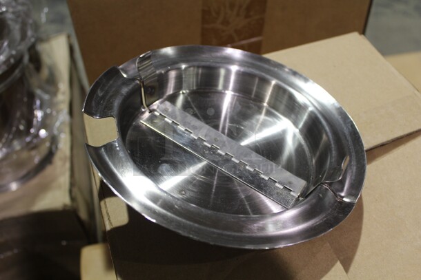 NEW! 8 Commercial Stainless Steel Soup/Chili Insert Covers With Ladle Cutout. 8x8x1.75  8X Your Bid! - Image 2 of 2