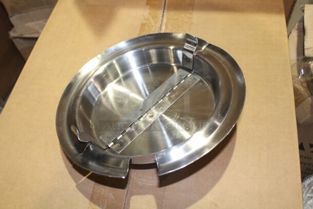 NEW! 20 Commercial Stainless Steel Soup/Chili Insert Covers With Ladle Cutout. 8x8x1.75 20X Your Bid!  - Image 2 of 2