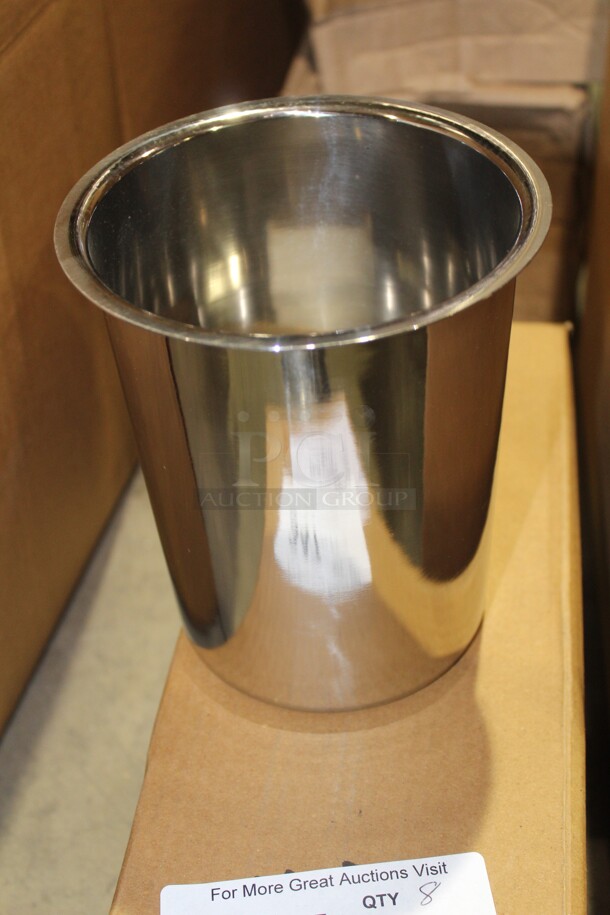 NEW IN BOX! 8 Winco BAM-2 Commercial Stainless Steel 2 Quart Bain Marie Round Insert. 6x6x7. 8X Your Bid! 