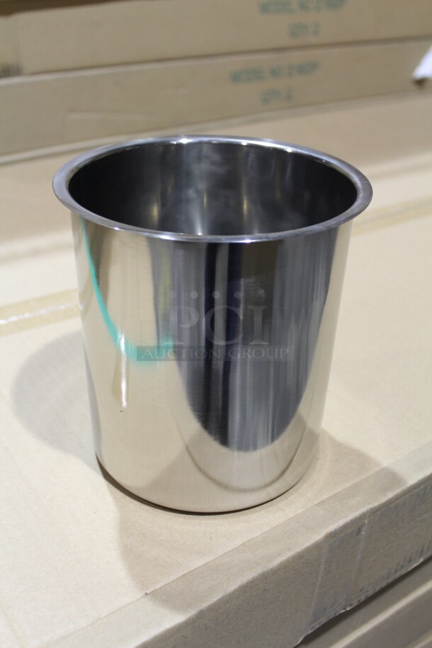 NEW IN BOX! 7 Winco BAM-3.5 Commercial Stainless Steel 3.5 Quart Bain Marie Round Insert. 7x7x7. 7X Your Bid! - Image 1 of 2