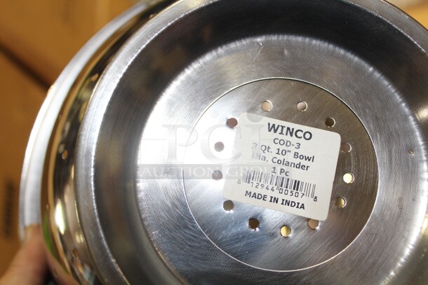 NEW! 6 Winco COD-3 Commercial Stainless Steel 3 Quart Colanders. 10x12x3.5. 6x Your Bid! - Image 2 of 2