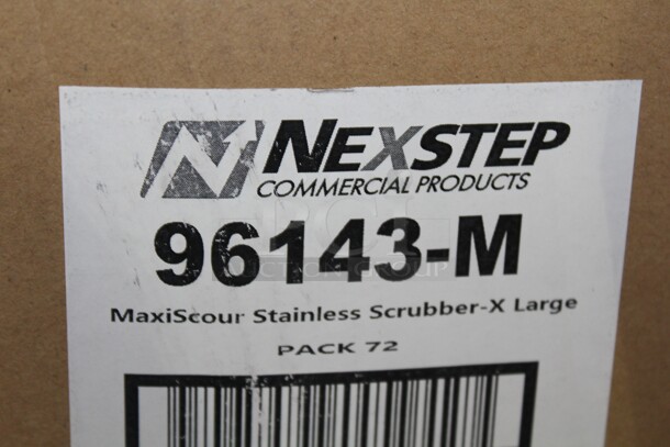 NEW IN BOX! 1 Box (72 Count) Nexstep Maxiscour Stainless Scrubbers.  - Image 2 of 2