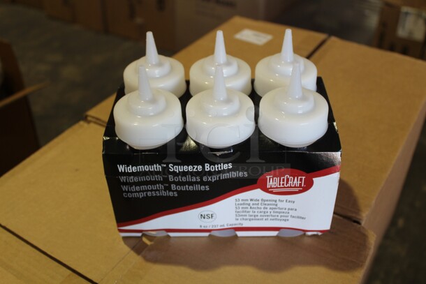 NEW IN BOX! 2 Boxes-24 Packs (6 Each) Tablecraft 8 Ounce Widemouth Squeeze Bottles. 24X Your Bid! 
