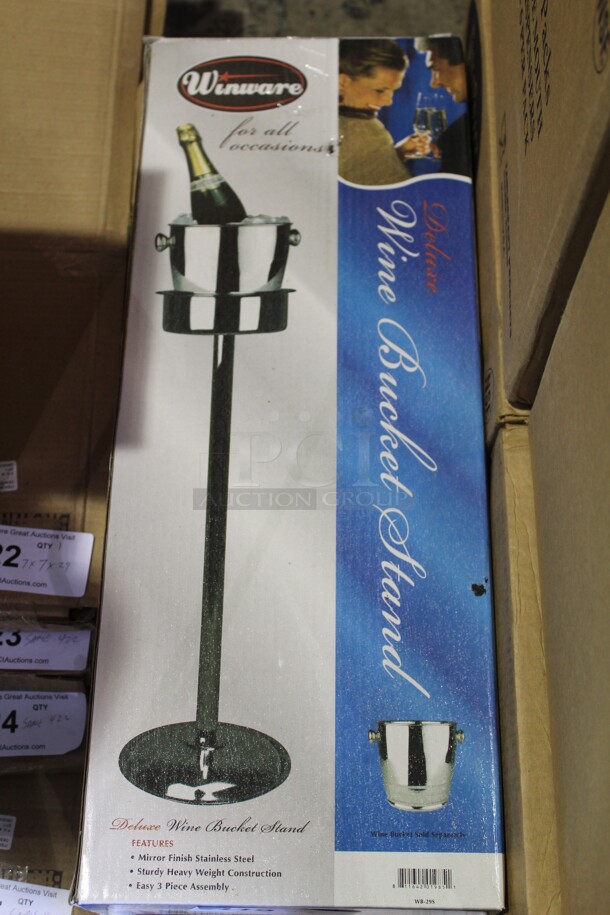 NEW IN BOX! Winware Stainless Steel Wine Bucket Stand. 10x10x30. - Image 2 of 2