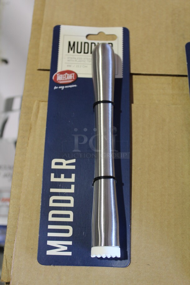 NEW! 5 Tablecraft Commercial Stainless Steel Muddlers. 8.5x1x1. 5X Your Bid!  - Image 1 of 1