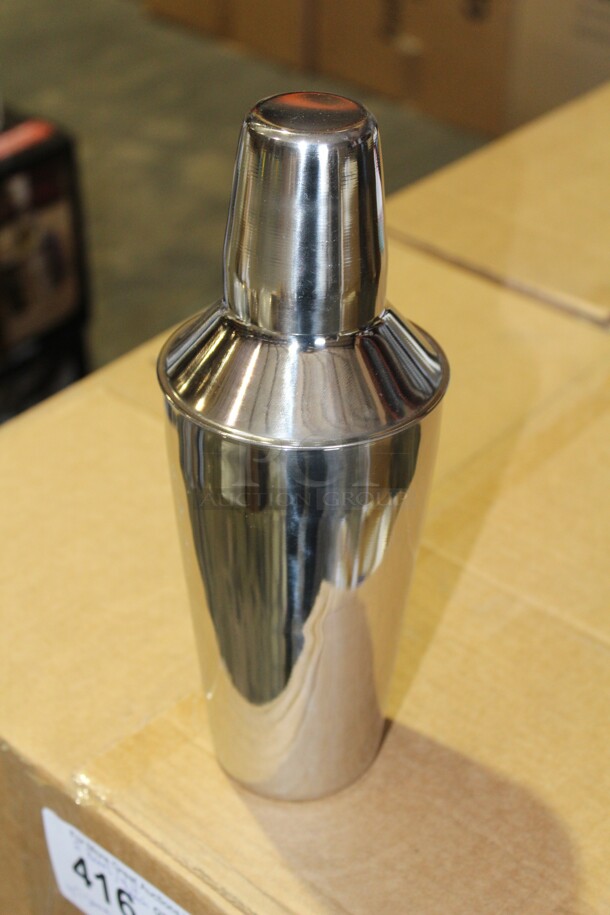 NEW IN BOX! 4 Browne-Halco Commercial Stainless Steel Cocktail Shakers. 4x4x10. 4X Your Bid!