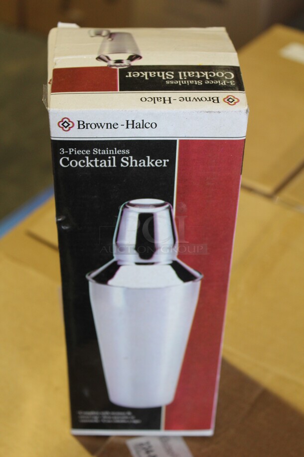 NEW IN BOX! 3 Browne-Halco Commercial Stainless Steel Cocktail Shakers. 4x4x10. 3X Your Bid! - Image 3 of 3