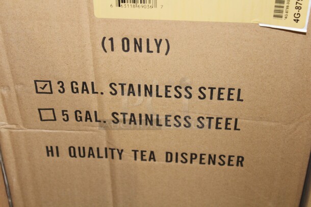 NEW IN BOX! Bloomfield 8799 Commercial Stainless Steel 3 Gallon Iced Tea Dispenser. 13x10x19 - Image 4 of 4
