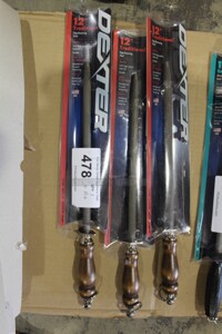 NEW! 3 Dexter 12" Sharpening Steels. 3X Your Bid!