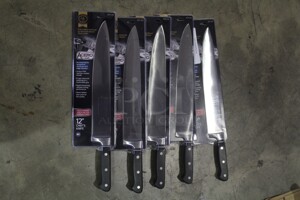NEW! 5 Acero 12" Stainless Steel Chef's Knives. 5X Your Bid! 
