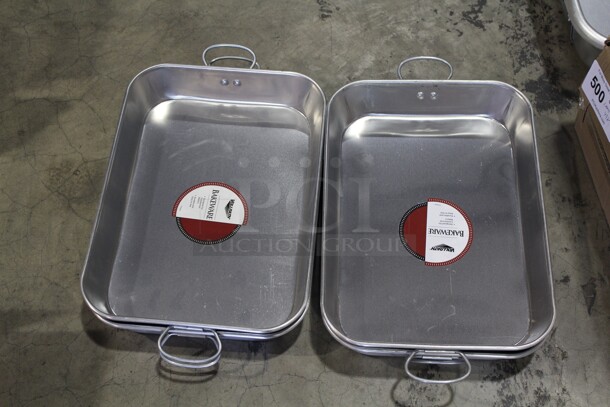 NEW! 4 Vollrath Commercial Stainless Steel Roasting/Baking Pans. 15.5x11x2.5. 4X Your Bid!
