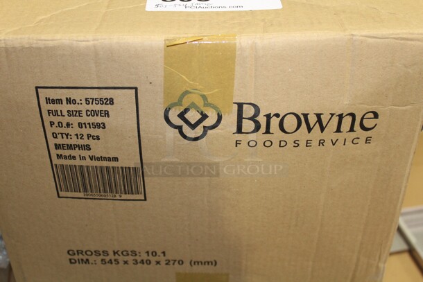 NEW IN BOX! 12 Browne Commercial Stainless Steel Full Size Pan/Insert Cover. 21x12.75x.25. 12X Your Bid!  - Image 2 of 2