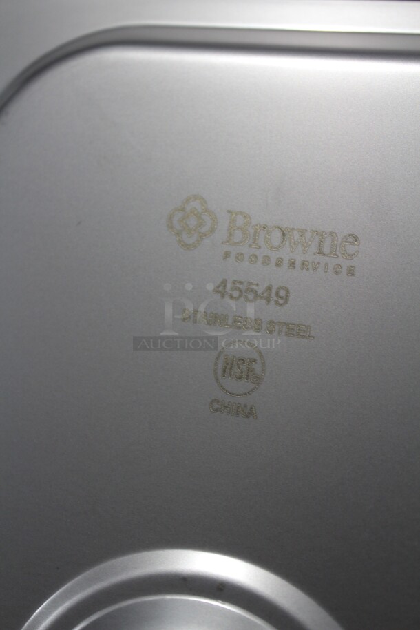 NEW! 12 Browne Commercial Stainless Steel 1/3 Size Notched Pan/Insert Cover.  12.5x7x.5 12X Your Bid!  - Image 2 of 2