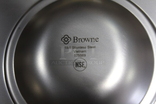 NEW! 12 Browne Commercial Stainless Steel 1/6 Size Notched Pan/Insert Covers. 7x6.5x.5. 12X Your Bid! - Image 2 of 3
