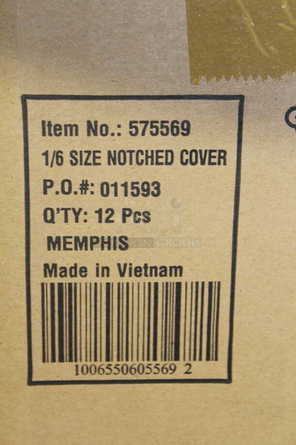 NEW! 12 Browne Commercial Stainless Steel 1/6 Size Notched Pan/Insert Covers. 7x6.5x.5. 12X Your Bid! - Image 3 of 3