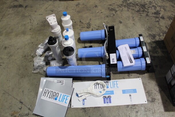 NEW! Hydrolife Water Filter System With 2 Housings And Filters. 2X Your Bid! 