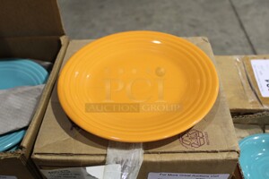 NEW IN BOX! 12 Homer Laughlin Fiesta Tangerine 9 Inch Plates. 9x9x1. 12X Your Bid!
