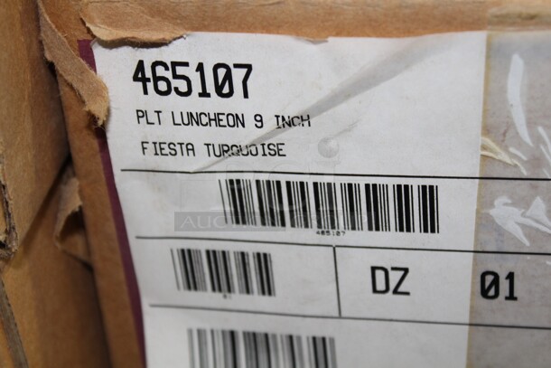 NEW IN BOX! 12 Homer Laughlin Fiesta Turquoise 9 Inch Plates. 9x9x1. 12X Your Bid! - Image 2 of 2