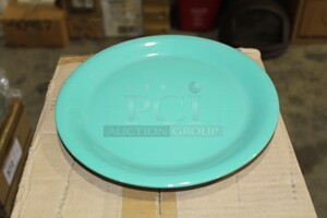 NEW IN BOX! 48 Thunder Group Green Melamine 9" Plates. 48X Your Bid!