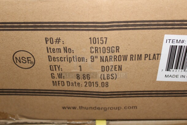 NEW IN BOX! 12 Thunder Group Green Melamine 9" Plates. 12X Your Bid! - Image 2 of 2