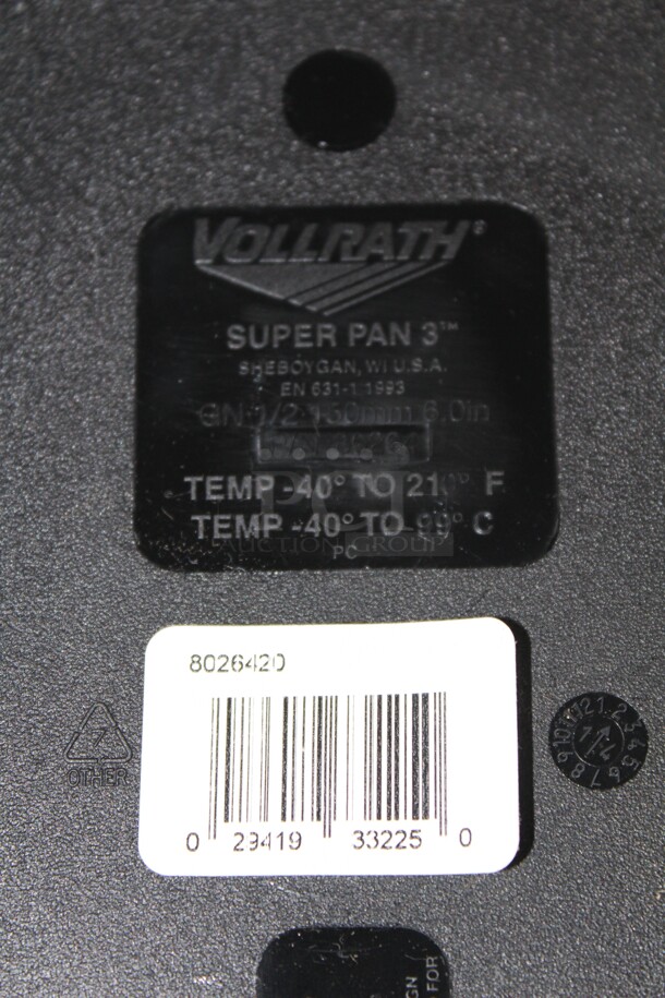 NEW IN BOX! 6 Vollrath Super Pan 3 Half Size Commercial Plastic Inserts. 12.5x10.5x6. 6X Your Bid! - Image 2 of 2