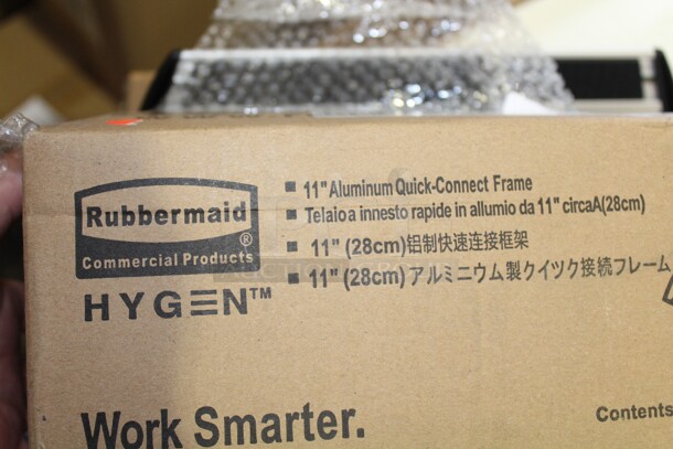 NEW IN BOX! 6 Rubbermaid Hygen 11" Aluminum Quick Connect Mop Heads. 6X Your Bid!  - Image 3 of 3