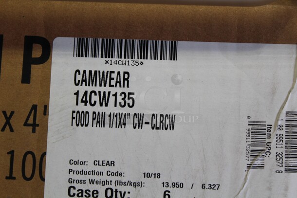 NEW IN BOX! 6 Cambro Camwear Commercial Clear Plastic Full Size Food Pans. 20.5x12.5x3.5. 6X Your Bid! - Image 4 of 4