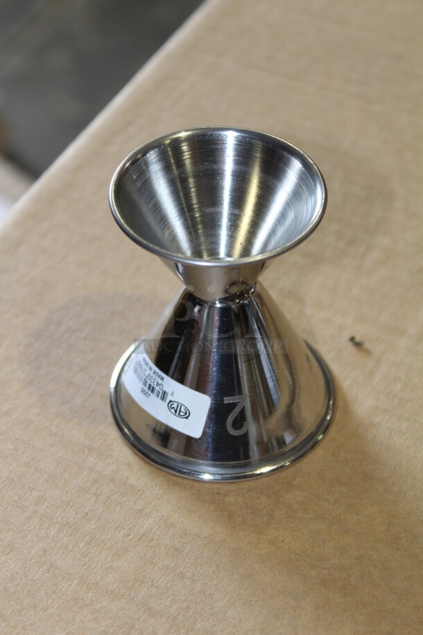 NEW IN BOX! 12 American Metalcraft J205 Stainless Steel 1x2 Ounce Jiggers. 2.5x2.5x3. 12X Your Bid! - Image 2 of 3