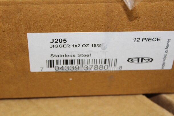 NEW IN BOX! 12 American Metalcraft J205 Stainless Steel 1x2 Ounce Jiggers. 2.5x2.5x3. 12X Your Bid! - Image 3 of 3