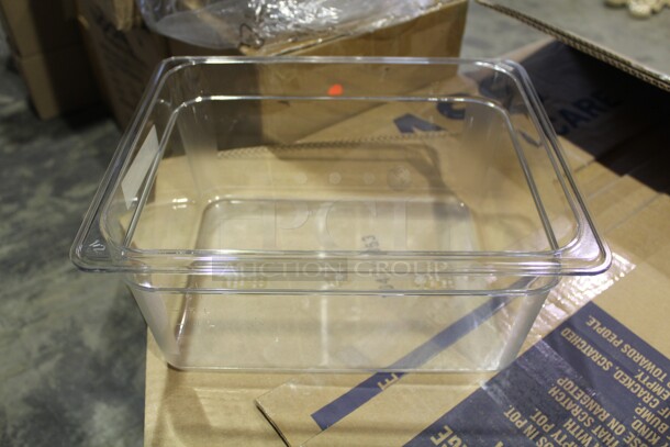 NEW IN BOX! 6 Cambro Camwear  Commercial Plastic 1/2 Size Food Pan/Inserts. 12.5x10.5x6. 6X Your Bid!