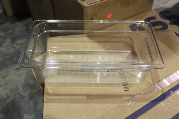 NEW IN BOX! 6 Cambro Camwear Commercial Plastic 1/4 Size Food Pan/Inserts. 12.5x7x4. 6X Your Bid!