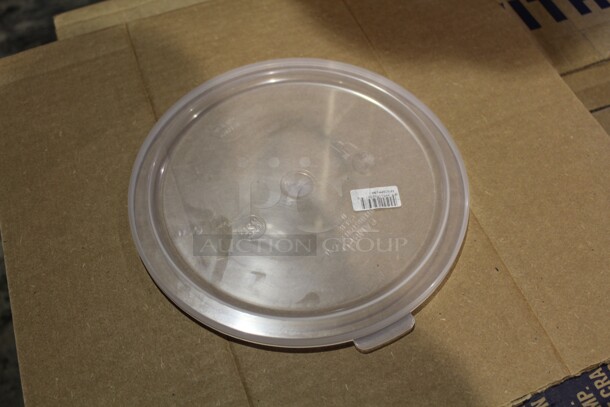 NEW IN BOX! 12 Cambro Commercial Round Plastic Lids for 6-8 Quart Containers. 9x9x.5  12X Your Bid!
