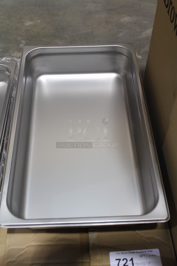 NEW! 3 Carlisle Commercial Stainless Steel Full Size Steam Table Pan/Insert. 21x13x4 3X Your Bid!  - Image 1 of 1
