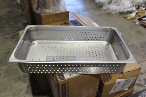 NEW IN BOX! 6 Carlisle Commercial Stainless Steel Perforated Full Size Steam Table Pan/Insert. 21x13x4. 6X Your Bid!