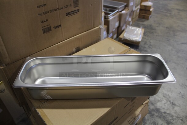 NEW IN BOX! 11 Browne Commercial Stainless Steel Half Long Size Pan/Inserts 21x6.5x4. 11X Your Bid! 