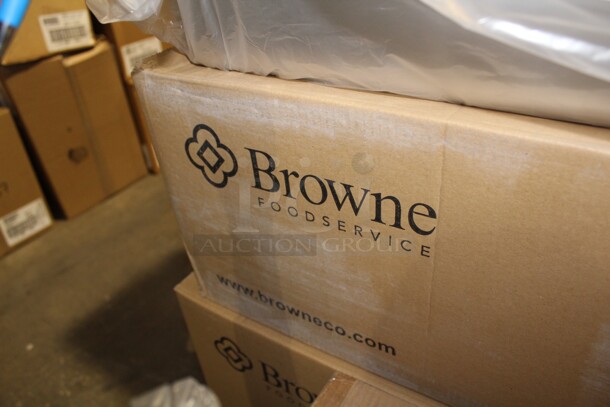NEW IN BOX! 12 Browne Commercial Stainless Steel Half Long Size Pan/Inserts 21x6.5x4 12X Your Bid!  - Image 2 of 3