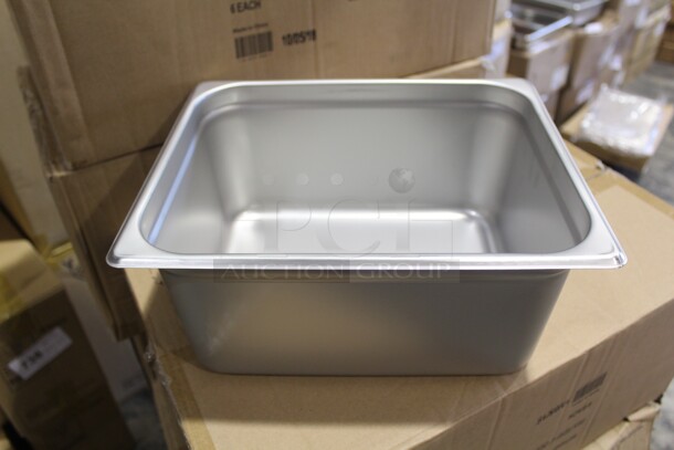 NEW! 6 Carlisle Commercial Stainless Steel Half Size Pan/Inserts. 12.5x10.5x6. 6X Your Bid!