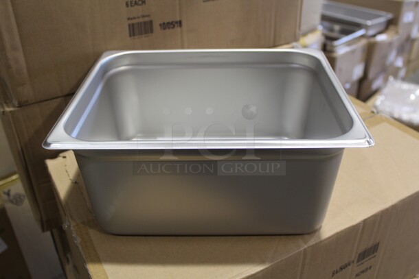 NEW! 6 Carlisle Commercial Stainless Steel Half Size  Pan/Inserts. 12.5x10.5x6 . 6X Your Bid!