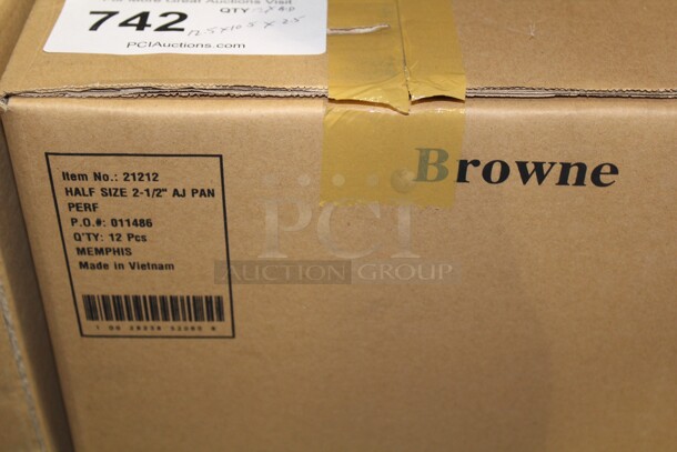NEW! 12 Browne Commercial Stainless Steel Half Size Perforated Pan/Inserts. 12.5x10.5x2.5. 12X Your Bid! - Image 2 of 2