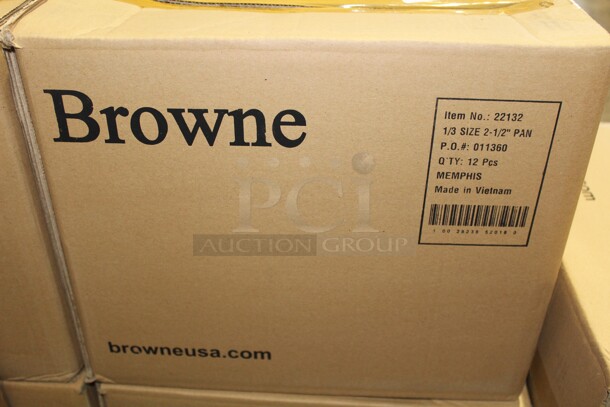 NEW IN BOX! 12 Browne Commercial Stainless Steel 1/3 Size Pan/Inserts. 12.5X7X1. 12X Your Bid! - Image 3 of 3